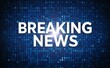 © Yassine - breaking news template, designed for a business or technology-focused news show, dark blue background, with the words Breaking News written in bold, futuristic and high-tech banner Ai generative