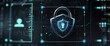 © ezra - the importance of cyber security and digital protection in the modern business landscape. Use futuristic and sleek technology designs to convey a sense of advanced protection and security