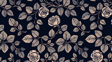 Sticker - seamless floral pattern