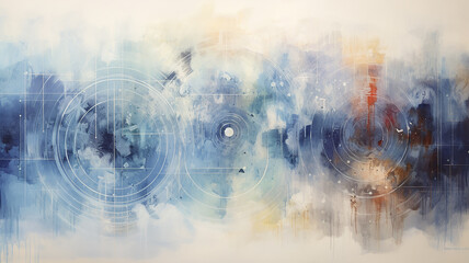 Wall Mural - background of the planet in the sky, dark and light tones in art work , astrology background in the style of impressionism