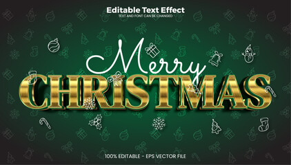 Wall Mural - Merry Christmas editable text effect in modern trend style