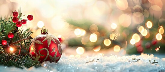 Poster - Christmas-themed background with a beautiful copy space image.