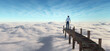 © Orlando Florin Rosu - Man walking on a bridge placed over clouds to heaven.