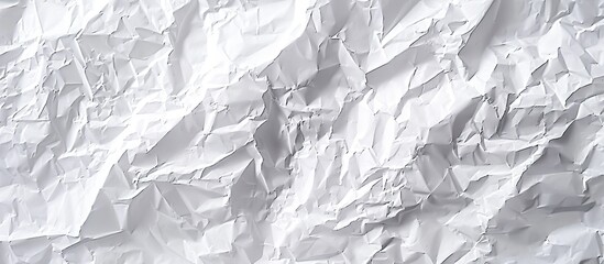 Sticker - Top view of a clean white paper with a crumpled texture, suitable as a background for adding copy space image.