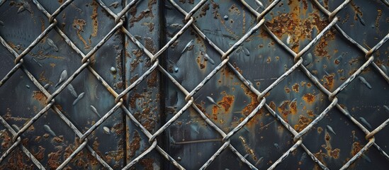 Aufkleber - Texture of a metallic fence, suitable for a copy space image.