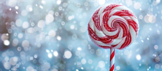 Poster - A festive winter-themed lollipop can be a charming Christmas gift with ample copy space images.