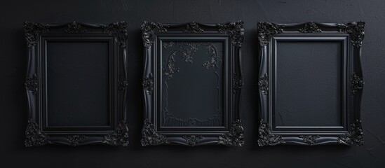 Wall Mural - Three distinct frames set against a blank background, providing ample copy space image.