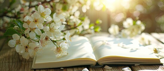 Aufkleber - Close-up shot of spring on notebook with copy space image.