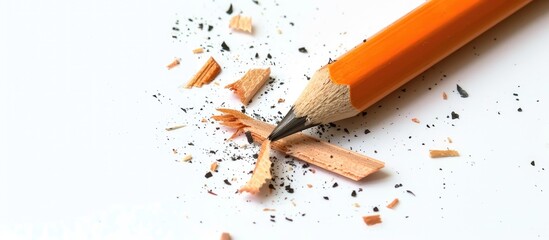 Canvas Print - A broken pencil and an eraser are displayed against a white backdrop with ample space for additional content or text in the image.