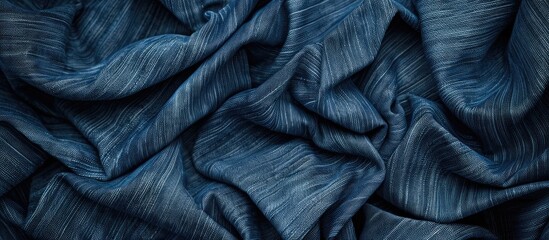 Aufkleber - Denim fabric with a navy background provides a blue jeans texture with copy space image.