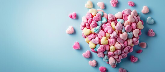 Leinwandbilder - Heart-shaped candy with a blank space for text or images - copy space image.