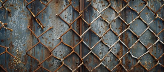 Aufkleber - Texture of a metallic fence, suitable for a copy space image.