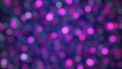 Wall Mural - abstract bokeh background animation with gently flickering defocused pink and blue bokeh light hexag