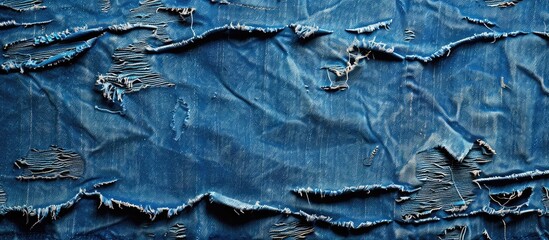 Aufkleber - Torn denim texture featured in jeans with copy space image.