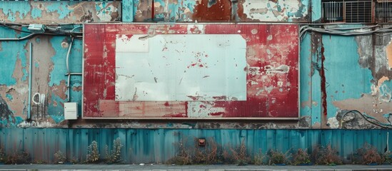Fototapete - Billboard on a street wall with banners for your custom text in the copy space image.