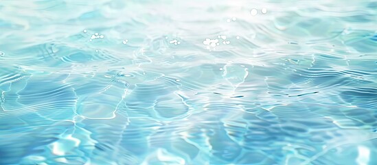 Leinwandbilder - Water texture mockup background in soft blue with a shimmering light reflection, ideal for a copy space image.