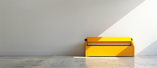 Poster - Yellow press presented in a mobile format against a white backdrop with copy space image.