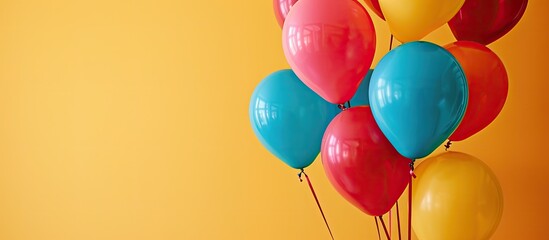 Aufkleber - Balloon with vivid colors against a backdrop, providing room for text; perfect for a celebration time with copy space image.