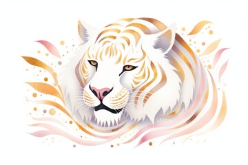 Wall Mural - White chinese tiger roar wildlife animal mammal.