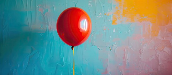 Wall Mural - Balloon with vivid colors against a backdrop, providing room for text; perfect for a celebration time with copy space image.