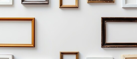 Wall Mural - Frames seen from a top perspective on a white background isolated for copy space image.