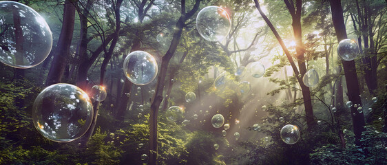 background with bokeh bubbles, ai generated.