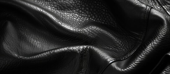 Aufkleber - The black leather's texture is visible in the copy space image.