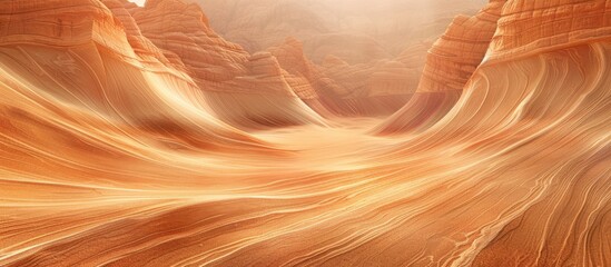 Leinwandbilder - A sandy desert landscape featuring a unique wave formation, with empty space perfect for adding text or images. Copy space image. Place for adding text and design