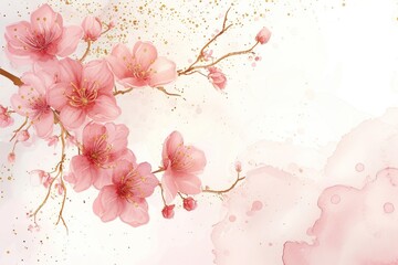 Wall Mural - Cherry blossom backgrounds flower plant.