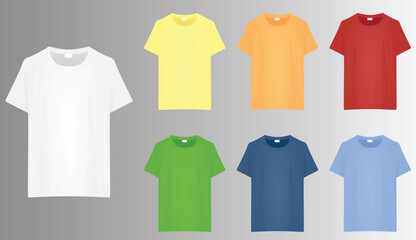 Wall Mural - Set of colorful t shirts. vector