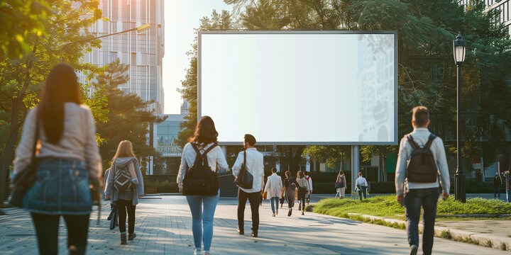 Large Digital Billboard Mockup in Urban Setting - Modern Outdoor Advertising Concept