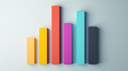 Wall Mural - Abstract business bar chart made from colored parts. Business bar chart graphics
