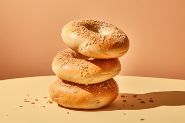 Wall Mural - Healthy bagels bread food hamburger.