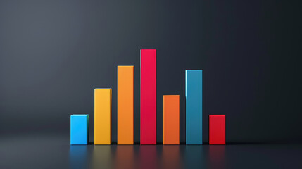 Wall Mural - Abstract business bar chart made from colored parts. Business bar chart graphics