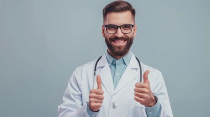 Wall Mural - The doctor with thumbs up