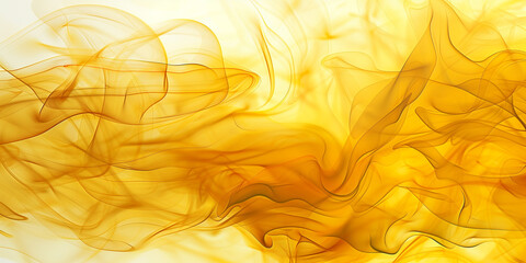 Wall Mural - illustration of abstract yellow wave lines smoke on white background	
