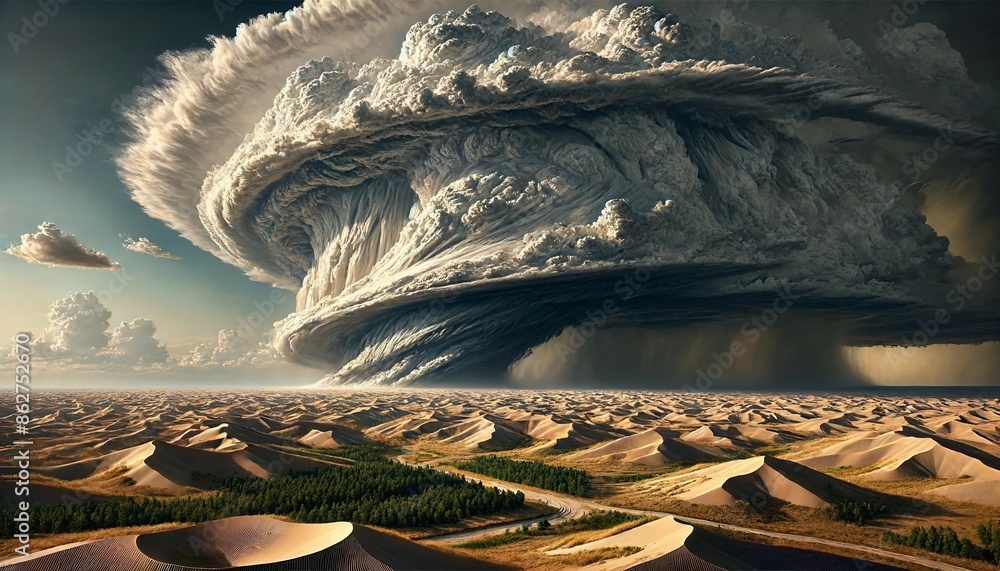 Sculpted Supercell Mesocyclone Weather Formation Thunderstorm Clouds