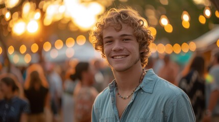 Canvas Print - The young man smiling