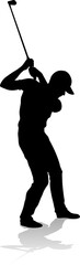 Sticker - Golfer Golf Sports Person Silhouette