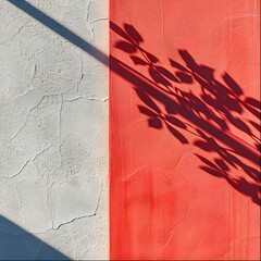 red poster on a white wall, close-up