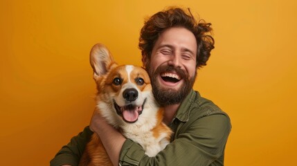 Canvas Print - The man with his dog