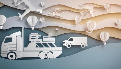 Vector icons for transportation and logistics services.