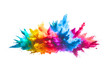 © mostafa - Colored powder explosion isolated on transparent background. Freeze motion. Colored cloud. Colorful dust explode. Paint Holi. png