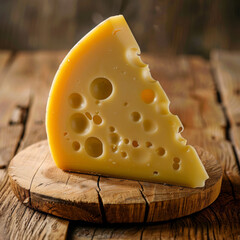 CHEESE IN A WOODEN BACKGROUND