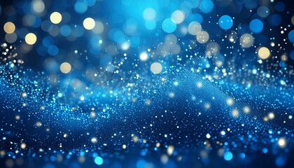 Wall Mural - Abstract bright glitter blue background out of focus 3d render