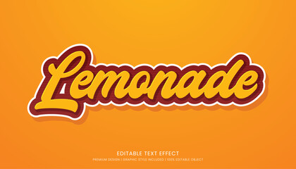 Wall Mural - lemonade editable 3d text effect template bold typography and abstract style drinks logo and brand