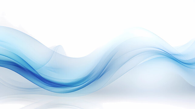 Blue abstract wave background with white background.