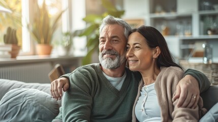 Poster - The elderly couple smiling