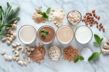 Exploring different types of vegan nut milks with ingredients from nature