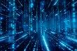© ammad - Abstract digital background blue binary code  representing data flow cyber space technology concept.